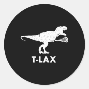 Adesivo Redondo Dinossauro T-lax. Jogador legal Dino Lax Lacrosse