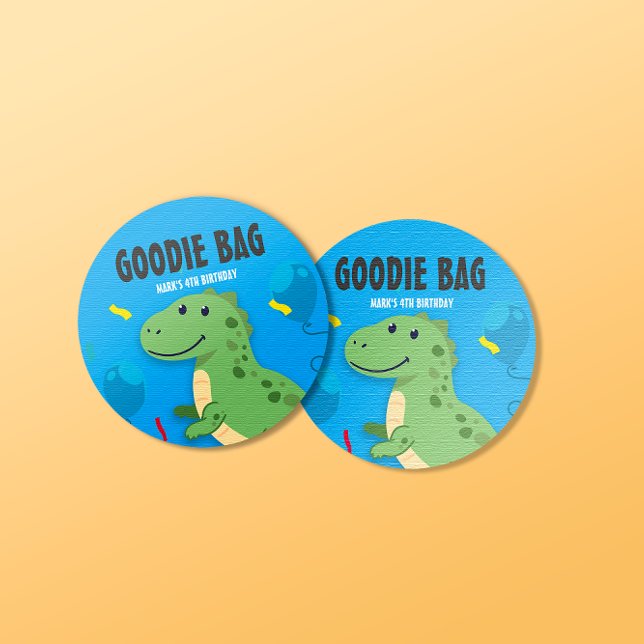Adesivo Redondo Dinossauro T-rex Goodie Bag Swag Sticker (Criador carregado)