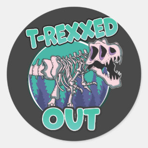 Adesivo Redondo Dinossauro T-Rexxed Out