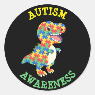 Adesivo Redondo Dinossauros da Consciência Autismo