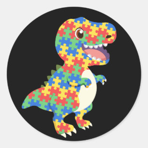 Adesivo Redondo Dinossauros da Consciência Autismo