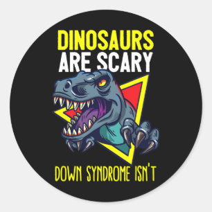 Adesivo Redondo Dinossauros estão assustados, não é - T-rex Di