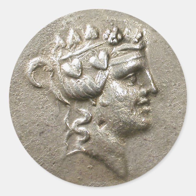 Adesivo Redondo Dionysus Tetradrachm Sticker (Frente)