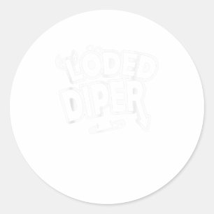 Adesivo Redondo Diper Engraçado - Bonito Presente
