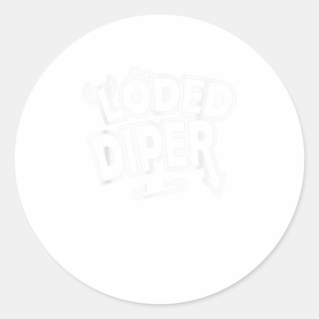 Adesivo Redondo Diper Engraçado - Bonito Presente (Frente)