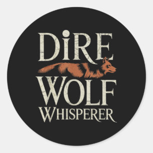 Adesivo Redondo Dire Wolf Whisperer Grunge