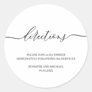 Adesivo Redondo Direções Texto de Assinatura Simples