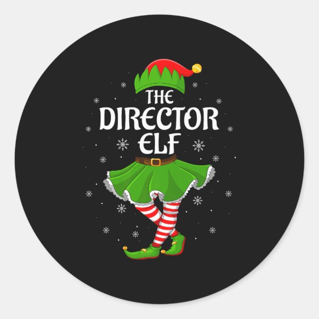 Adesivo Redondo Director Elf Christmas Family Girls Women Elf Squa (Frente)