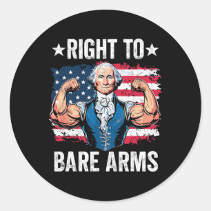 Adesivo Redondo Direito À Bare Arms George Washington Bodybuilder