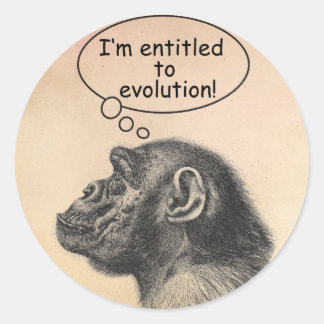Adesivo Redondo Direito da evolução do grande macaco
