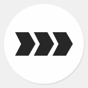 Adesivo Redondo direito preto da seta