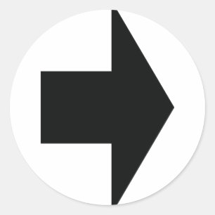 Adesivo Redondo direito preto da seta