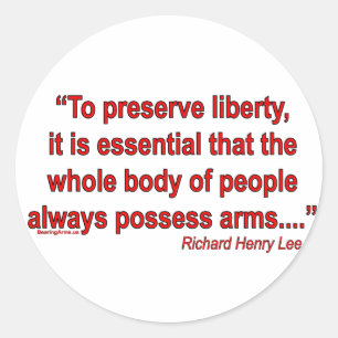 Adesivo Redondo Direitos da arma - Richard Henry Lee