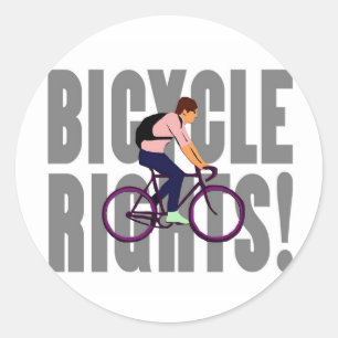 Adesivo Redondo Direitos da bicicleta nas cinzas