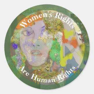Adesivo Redondo Direitos da Mulher: Direitos Humanos Desenho da Mu