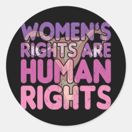 Adesivo Redondo Direitos das mulheres são direitos humanos