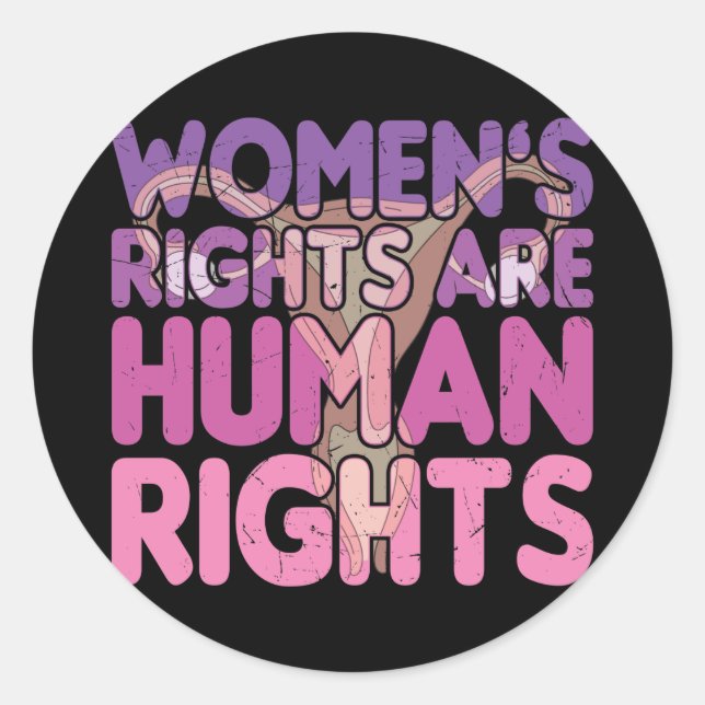 Adesivo Redondo Direitos das mulheres são direitos humanos (Frente)