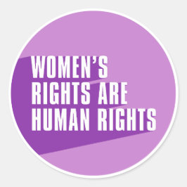 Adesivo Redondo Direitos das mulheres são direitos humanos - citaç