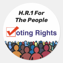 Adesivo Redondo Direitos De Voto RH1 Para A Lei Pessoas