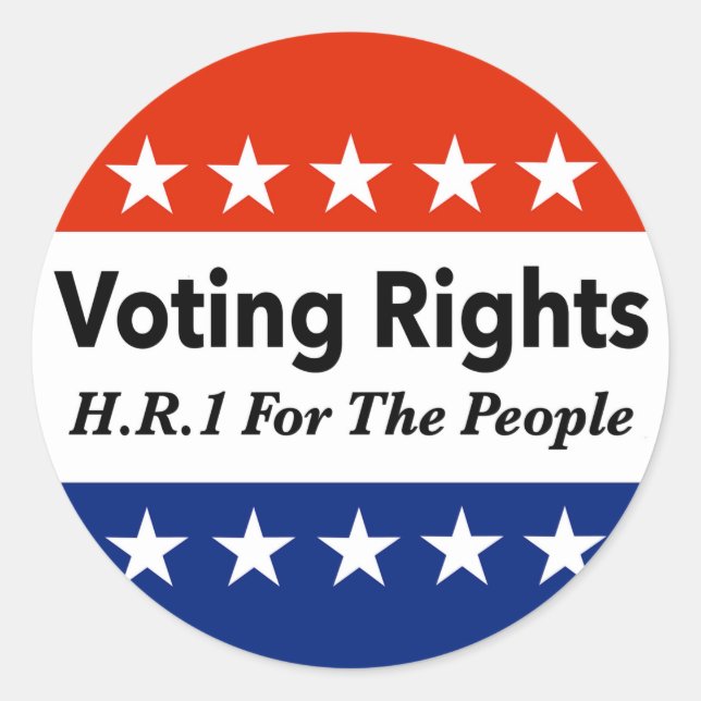 Adesivo Redondo Direitos De Voto RH1 Para A Lei Pessoas (Frente)