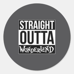 Adesivo Redondo Direto de Wonderland Louco Chapéu Manga Longa