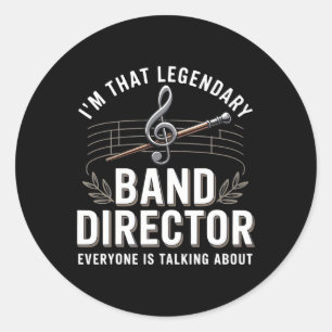 Adesivo Redondo Diretor de Banda Engraçado Professor de Música Vol