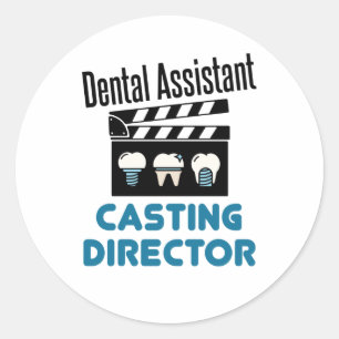 Adesivo Redondo Diretor de Casting do Assistente Dental