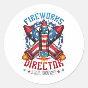 Adesivo Redondo Diretor Do Fireworks Eu Lhe Lanço Em 4 De Julho.