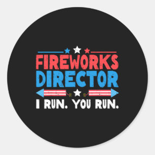 Adesivo Redondo Diretor Do Fireworks Eu Lhe Lanço Em 4 De Julho.