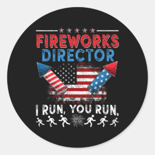 Adesivo Redondo Diretor Do Fireworks Eu Lhe Lanço Em 4 De Julho.