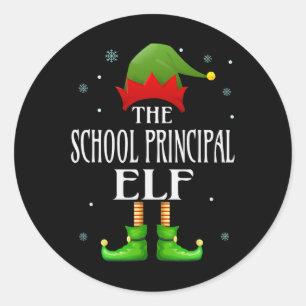 Adesivo Redondo Diretora Da Escola Elf Xmas Família Engraçada Corr