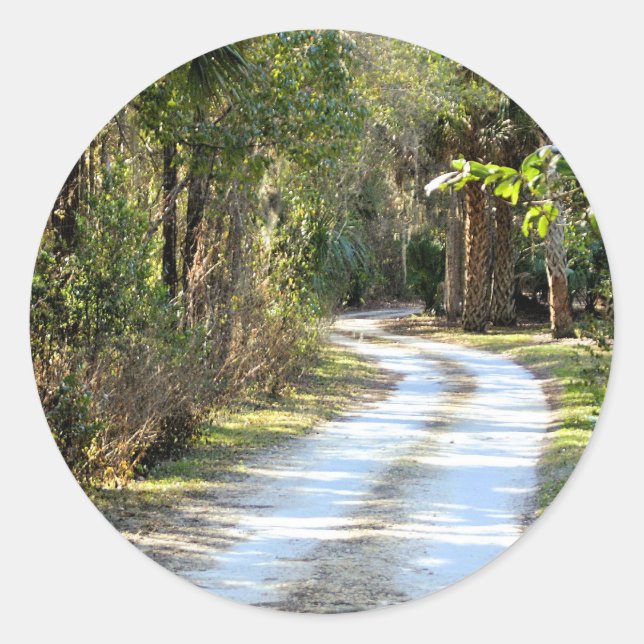 Adesivo Redondo Dirt Road em Micanopy, Florida (Frente)