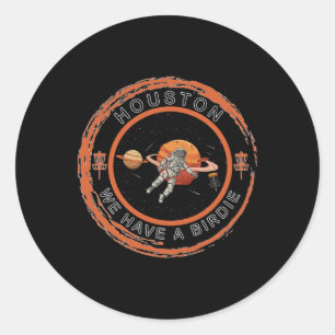 Adesivo Redondo Disc Golf Astronaut Temos Um Birdie