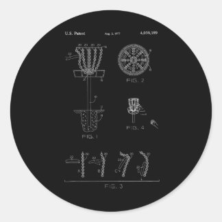 Adesivo Redondo Disc Golf Basket Target Patent Design - Frolf 