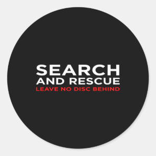 Adesivo Redondo Disc Golf - Busca e Resgate Não Deixe Nenhum Disco