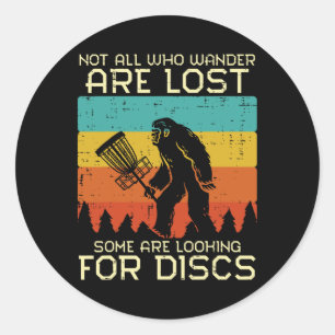 Adesivo Redondo Disc Golf Pé Grande Sasquatch Frisbee Frolf Homens