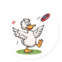 Disc Golfing Duck Funny Bird