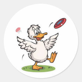 Adesivo Redondo Disc Golfing Duck Funny Bird