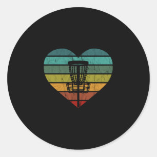 Adesivo Redondo DiscGolf - Cesta de Destino da Vintage Retroativa