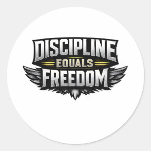 Adesivo Redondo Disciplina É Igual à Liberdade – Design Motivacion