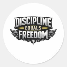 Adesivo Redondo Discipline Equals Freedom – Motivational Design 