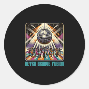 Adesivo Redondo Disco 70s 80s Retro Groove Fusion Funky 1970s