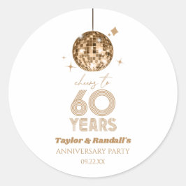 Adesivo Redondo Disco Anima 60 Anos Festa de Aniversário de Casame