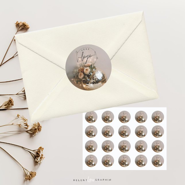 Adesivo Redondo Disco Ball | Boho Florals | Estética (Criador carregado)