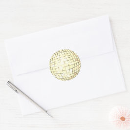 Adesivo Redondo Disco Ball Classic Round Sticker Dourado