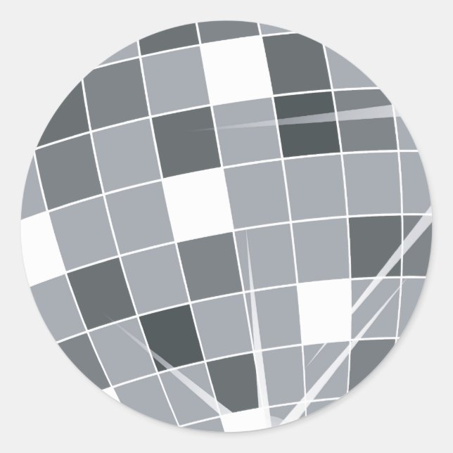 Adesivo Redondo Disco Ball, Mirror Ball, Club, Nightclub, Festa (Frente)