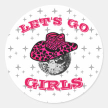 Disco Cowgirl Sticker com padrão de estrelas