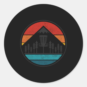 Adesivo Redondo Disco de Golfe Antigo Rolf Frisbee Retro Golfista 
