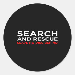 Adesivo Redondo Disco de Golfe Divertido Resgate e Busca de Frisbe