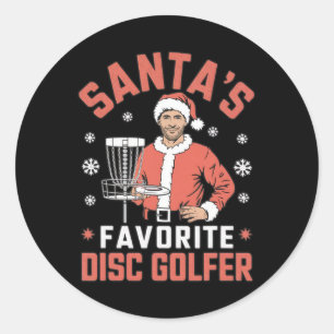 Adesivo Redondo Disco de Golfe Engraçado Natal Homens Natal Disco